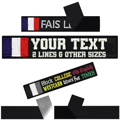 Frankreich Fahne Klett Patch selbst gestalten | personalisiertes Namensschild für Bekleidung | Aufbügler oder Patch Klett für Uniform, Rennanzug Sportbekleidung mit Französische Flagge 125x25mm
