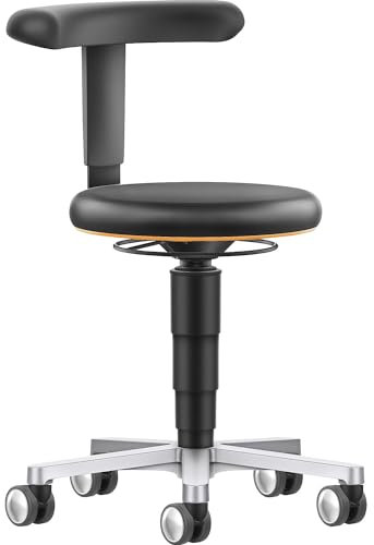 bimos | Labor-Sitzmobil mit Flexstütze | mit Rollen | höhenverstellbar | Farbring orange