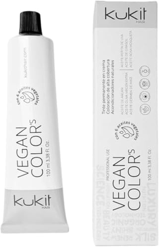 Kukit Hair - Vegan Color's Tinte Cobrizo, Tinte Pelo Mujer Vegano 100 ml (7.43 Cobrizo Dorado)