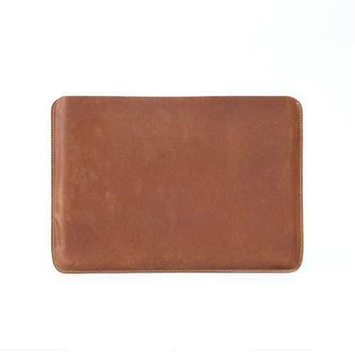 AIGUONIU Laptophülle aus Leder für MacBook Pro & Air, passend für 33 cm (13 Zoll), 35,6 cm (13 Zoll), Vintage-Leder-Laptophülle (Braun, H 13 Zoll)
