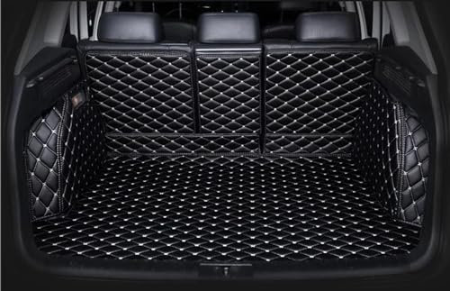 DZSYINGCHUSM Kofferraummatte Für Q7 5 Sitz 2006-2015 2016-2019 Innendetails Vollständige Abdeckung Maßgefertigte Kofferraummatten Antirutschmatte(Schwarzbeige)