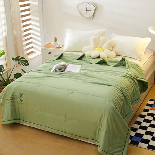JORTUIO Kühldecke Decke Baumwolle 150x200/180x200/200x230cm Sommer Steppdecke Zum Schlafen Kühler Sommerdecke Dünne Bettdecke,Atmungsaktive kühle Steppdecke(Color4,150x200cm/59x79in)