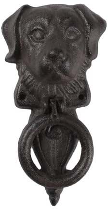 BRASSTAR Türklopfer aus Gusseisen, antiker Stil, rustikaler Hundekopf, idyllisch, Bauernhaus, Vintage-Dekoration, Outdoor, Haus, Tür, Garten, Dekoration, TQGJPT764