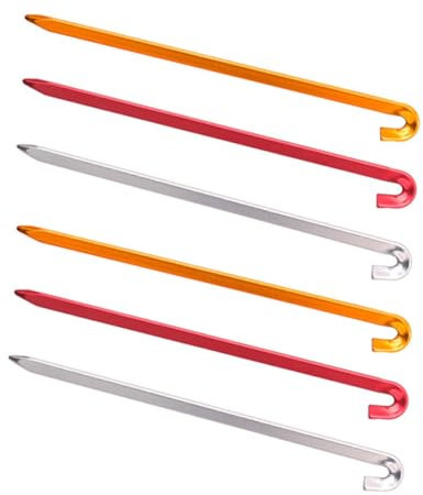 TOGEVAL 6stücke Aluminium-zeltheringe Hochwertige Zeltpflöcke Aus Aluminiumlegierung Für Camping Und Garten Robuste Bodenanker Für Harte Böden Und Windige Nächte