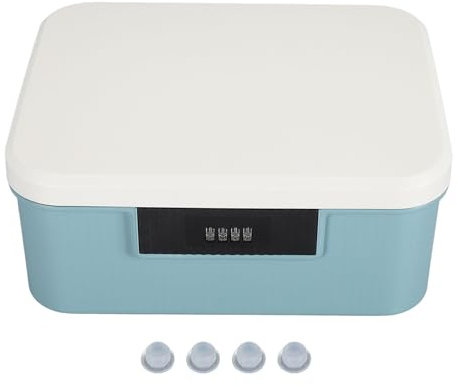 Gsycle Abschließbarer Aufbewahrungskoffer für Akten, 9 l, Kleiner abschließbarer Aufbewahrungsbehälter, Kunststoff-Schließbox, vielseitiger Organizer für Outdoor, Reisen, Zuhause, Büro, (Blue)