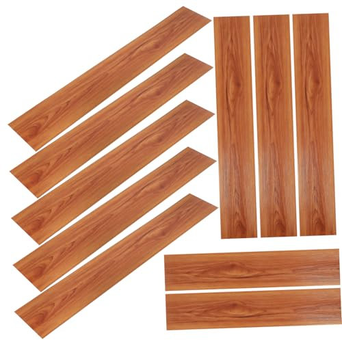 FOYTOKI 36pcs Realistic Wood Grain Floor Stickers Adhesive Tiles Wood Grain Laminate Flooring Kit