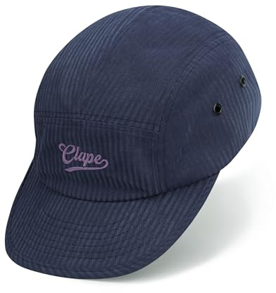 CLAPE Coton 5 Panel Cap Casquettes de Baseball Homme Femme Casquette 5 Panneaux Bord Plat Coton Chapeau Soft Réglable Unisex Casquette Running Léger