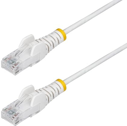 StarTech 15m Cat6 Slim Ethernet Cable, LSZH, White (N6PAT15MWHS)