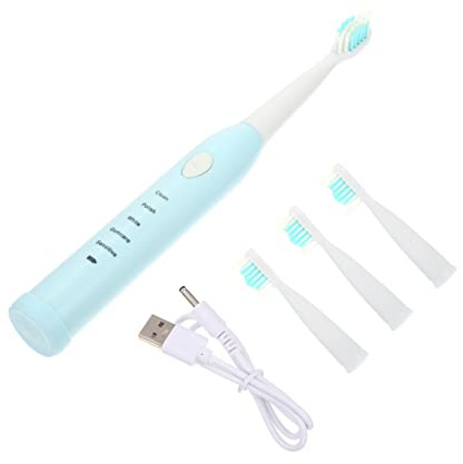 WRITWAA Elektrische Kinderzahnbürste 0-3 mit Weichen Borsten USB Ladung Wasserfest Automatische Reinigung Blau für Kinder