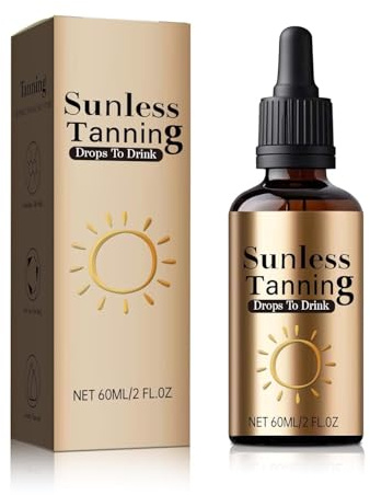 Gouttes de bronzage à boire, 60 ml, gouttes autobronzantes, gouttes auto-bronzantes à prendre, gouttes auto-bronzantes pour boire, gouttes bronzantes, visage et corps