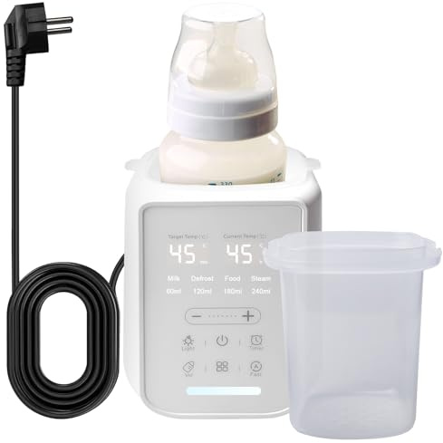 8-in-1 Flaschenwärmer Baby, Babyflaschenwärmer, Multifunktion Baby Flaschenwärmer, Babykostwärmer & Sterilisator | Schnelles Erwärmen von Muttermilch & Babynahrung mit Intelligenter Temperaturregelung
