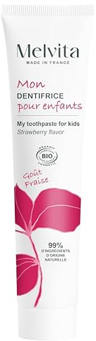 Melvita - Dentifricio Naturale per Bambini - Igiene Orale dai 3 Anni - Formula Delicata Senza Fluoro, Protegge i Denti da Latte - Gusto Fruttato Piacevole - 75 ml