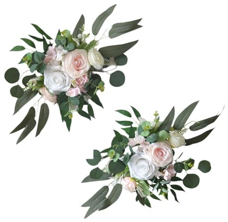 Qsvbeeqj 2 pezzi fiori artificiali festoni decorativi festoni per cerimonia di nozze segno ricevimento sfondo decorazione del partito