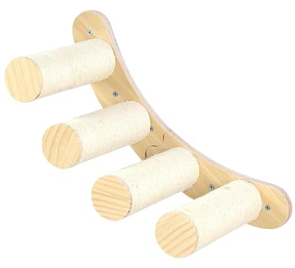 Gralara Scaffali per Arrampicata per Gatti, tiragraffi Stabile, Ponte a 4 gradini, posatoi in Legno, mobili per Animali Domestici, Scale per arrampicarsi per