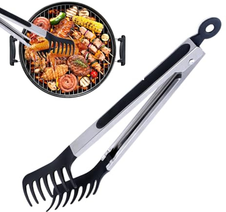Huayeex Tenacillas para Cocinar, Tenaza Para Espaguetis, Accesorio Cocina Anticorrosión Con Mango Largo Para Carne Exteriores