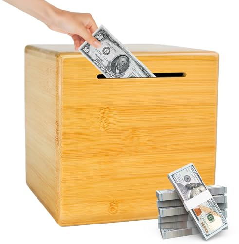Spardose Aus Holz, Geldkassette, Spardose Holzs, Spendenbox, Geldkassette Mit Schlitz, Holz Spardoses, Sparschwein, Sparbox, Geldsparbox Für Scheine Robust,Holzspardose Ungeöffnet, Für Zuhause, Büro