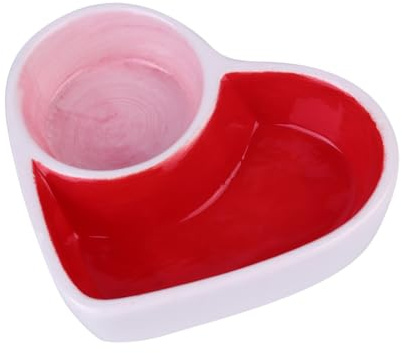 KOMBIUDA Ceramic Pet Food Bowl for Small Animals Dual-use Divided Design Hamster Feeder Snack Dish for Mice Birds Guinea Pigs Hedgehogs Easy to Clean