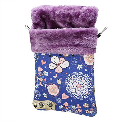 Pssopp Saco de Dormir para Hámsteres, Hamaca de Franela Gruesa con 2 Ganchos para Mascotas Pequeñas como Ratas y Chinchillas, Nido Cálido para un Sueño (Pequeño 25,5x19,5 cm/10,03x7,67 Pulgadas)