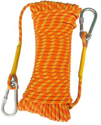 HUYEZybflt 8mm statisches Kletterseil 10m Set 2 Karabiner & Tasche