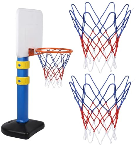 Red de baloncesto de 2 piezas, resistente a la intemperie y duradera, para canasta de baloncesto de tamaño estándar, para exterior e interior
