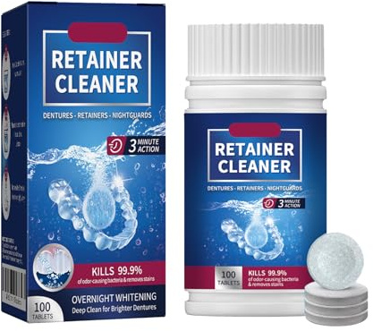 Tabletas Limpiadoras para Férula Dental,Retainer Fresh Tabletas de Limpieza Para Retenedores,Limpiador Retenedor Dental Tableta,Limpieza para Aparatos Dentales