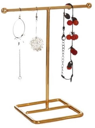 T-typ örhängeställ smidesjärn T-stång smyckesställ | Ring örhängen halsband hängare förvaringsställ display stativ örhängen arrangör