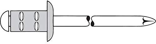 Gesipa PolyGrip Blindniete Alu/Niro 4,8 x 15 – Flachrundkopf (Klemmbereich 4,5 – 11 mm, Hohlnietlänge 15 mm) 1433893