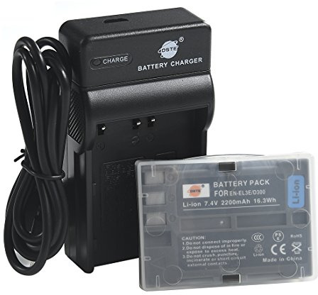 DSTE EN-EL3E Li-Ionen Batterie und Micro USB Ladegerät Anzug kompatibel mit Nikon D30 D50 D70 D70S D90 D80 D100 D200 D300 D300S D700