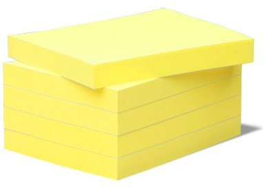BIZSTIX® Office Haftnotizen (5 Stück) -zitrone- signal neon gelb 10 x 7,5 cm