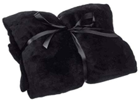 Firenze Home Kuscheldecke Wohndecke Plaid Überwurf 150cm x 200cm 100% Polyester, Plüsch, Nerzoptik, sehr weich (schwarz)