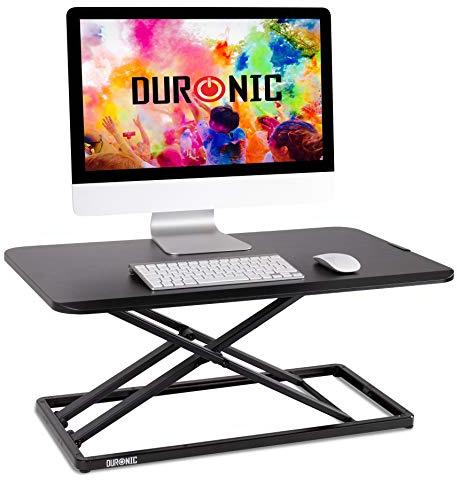 Duronic Standing Desk Converter DM05D20 Adjustable Sit Stand Desks Workstation Wood Height Adjusting Sitting Riser for Office Table PC Laptops Computer Monitor Screen Keyboard and Mouse