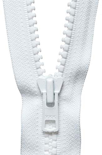 YKK nicht teilbarer Reißverschluss aus Kunststoff mit Zipper Weiß 35 cm