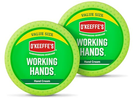 O'Keeffe's Working Hands 193 g degel 2-pack – handkräm för extremt torra, spruckna händer, ökar omedelbart fuktinnehållet, bildar ett skyddande skikt och förhindrar fuktförlust