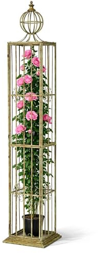 DanDiBo Rankhilfe Metall Garten Rosensäule Rosenturm 230 cm Ranksäule 93970 Rankgitter Rosen Säule Garten Kletterhilfe Outdoor