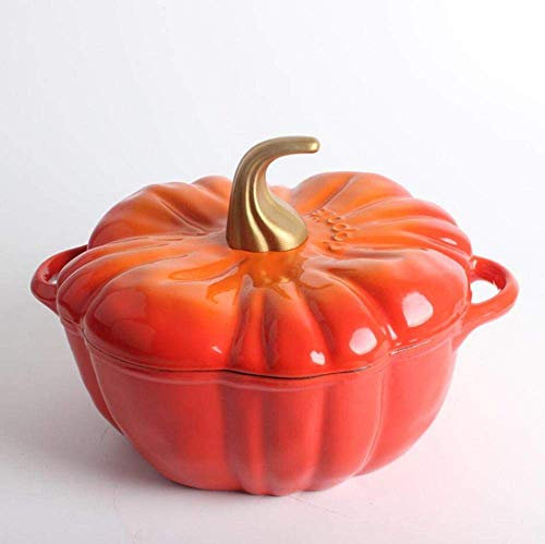 Sywlwxkq Horno holandés de Hierro Fundido esmaltado, sartén Antiadherente, estofado de Calabaza, Sopa, cazuela, Utensilios de Cocina de Holanda, Cocina, Cocina-E_Capacidad 3.76L