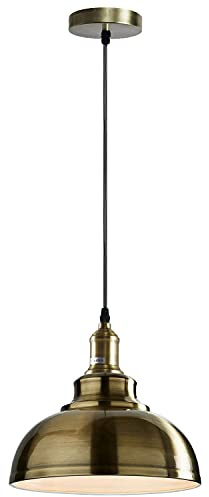 LEDSone Industrial Pendant Light 29cm Curvy Dome Satin Nickel Flush Mount Ceiling Light Adjustable Chandelier Modern Farmhouse Deals for Living Room Bedside Office Stylish Spaces