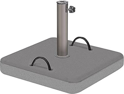OUTLIV. Schirmständer, 60 kg, für Sonnenschirme 35-70 mm, Beton/Edelstahl | Beton/Edelstahl, 60 kg Gewicht, für Schirmstöcke 35-70 mm, 59x59 cm, Hellgrau, für Garten und Terrasse