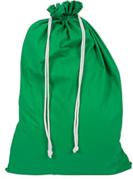 Cotton Barons 100% Cotton Muslin Drawstring Bags - Extra Thick 150 GSM Cotton Gift Sacks - Green, 50 x 75 cm