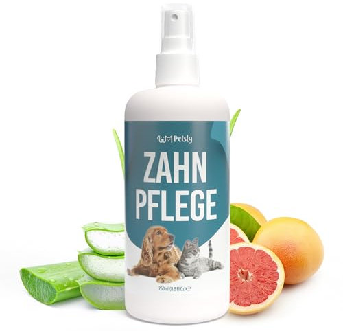 Petsly® Dentifrice Chat & Chien - Menthe Fraîche - Sans Rinçage ni Brossage - Élimine Mauvaise Haleine - Spray Dentifrice Chien Anti Tartre et Mauvaise Haleine Chien - Fabriqué en Allemagne, 250ml
