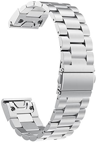 CZKE Edelstahl 26 mm 22 mm 20 mm Schnellverschluss Armbänder für Garmin QuickFit Uhrenarmband (Farbe: Silber, Größe: 20 mm)