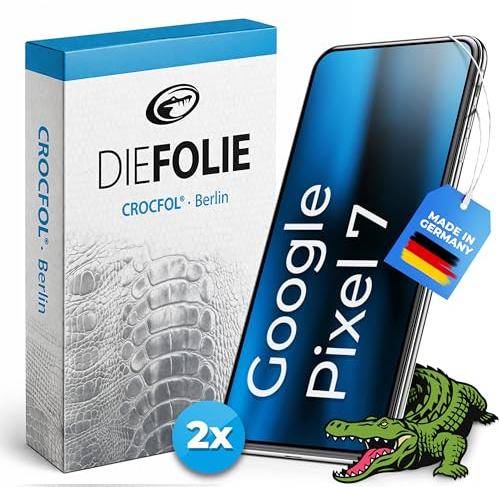 Crocfol Schutzfolie vom Testsieger [2 St.] kompatibel mit Google Pixel 7 - selbstheilende Premium 5D Langzeit-Premium Schutzfolie - Kamerafolien inclusive (Case-Friendly)