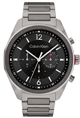 Calvin Klein Reloj Cronógrafo de Cuarzo para Hombre Colección CK Force con Correa de Acero Inoxidable Gris - 25200267