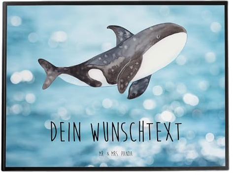 Mr. & Mrs. Panda Schreibtischunterlage selbst gestalten Orca - Personalisierte Geschenke, Orcas, Wal, Schreibunterlage, Individuelle, Motivation, personalisiert, Arbeit, Meer, Neustart