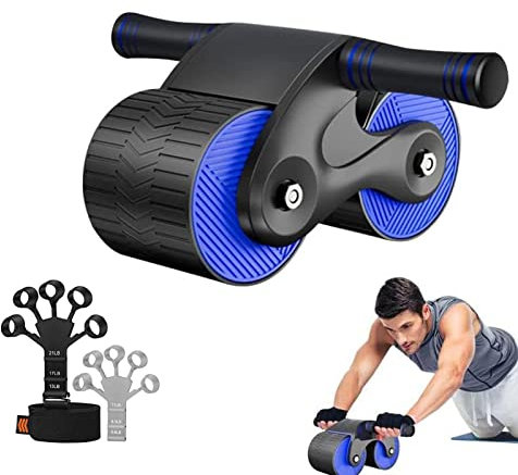 2023 New Bauchroller Bauchmuskeltrainer & Handtrainer,Automatisches Rebound Aabdominal Wheel,Bauchtrainer,Abdominal Roller mit Finger Training Device,Stabilen Doppelrädern Und Automatischem Rückprall