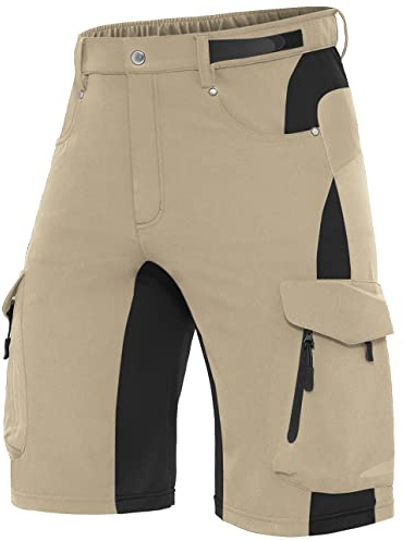 XKTTAC Men's Outdoor Quick Dry Lightweight Cargo Shorts for Hiking, Casual, Camping, Tactical, Fishing, Golf, Travel with 6 Pockets (Fossil, Large)