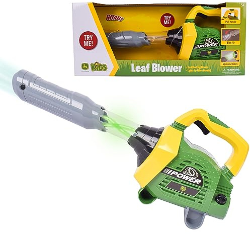John Deere Leaf Blower Toy for Kids – Pretend Construction Tool with Lights and Sounds | Blows Real Air