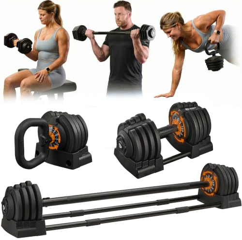 Lifepro Adjustable Dumbbells & Weights for Home Gym, Quick-Adjust