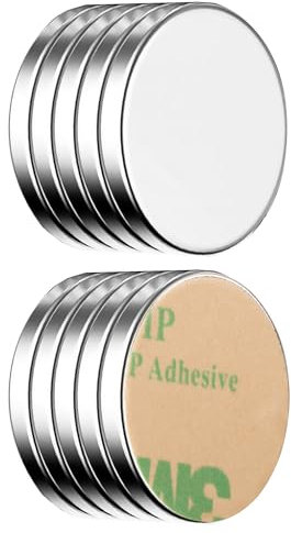 ECENCE Neodym Magnete 10 Stck. - runde Klebe-Magnete selbstklebend - 22x2mm - hochwertige NiCuNi-Beschichtung - Scheibenmagnete