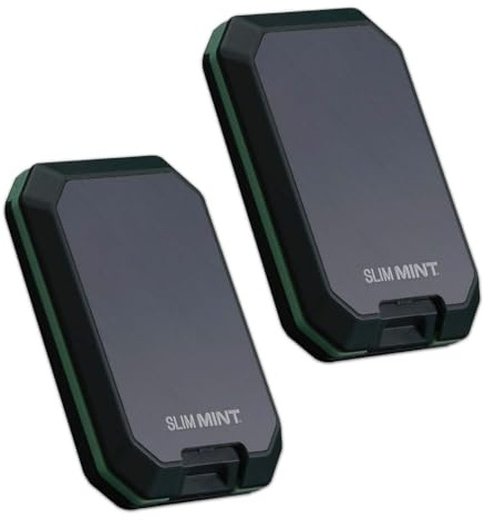 Slim Mint Cartera Ultrafina con Bloqueo RFID, como se ve en la TV, protección contra Robo de identificación, fácil de Llevar, alcanza Tarjetas y Dinero en Efectivo con Solo Tocar un botón, Carcasa