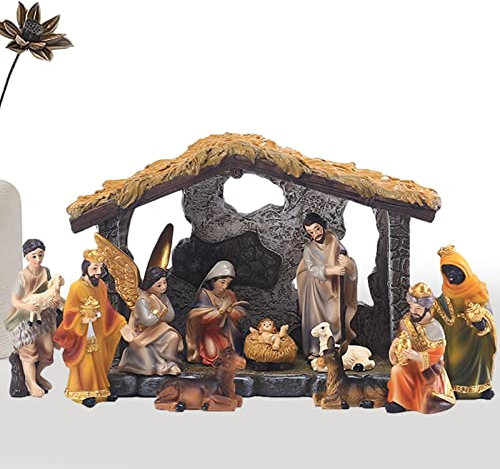 Campsie Weihnachtskrippen - Weihnachtskrippenset Krippe | Krippen Figuren Und Nativity Scene | Weihnachtskrippen-Weihnachtsdekoration | Traditionelle Krippe Für Weihnachten